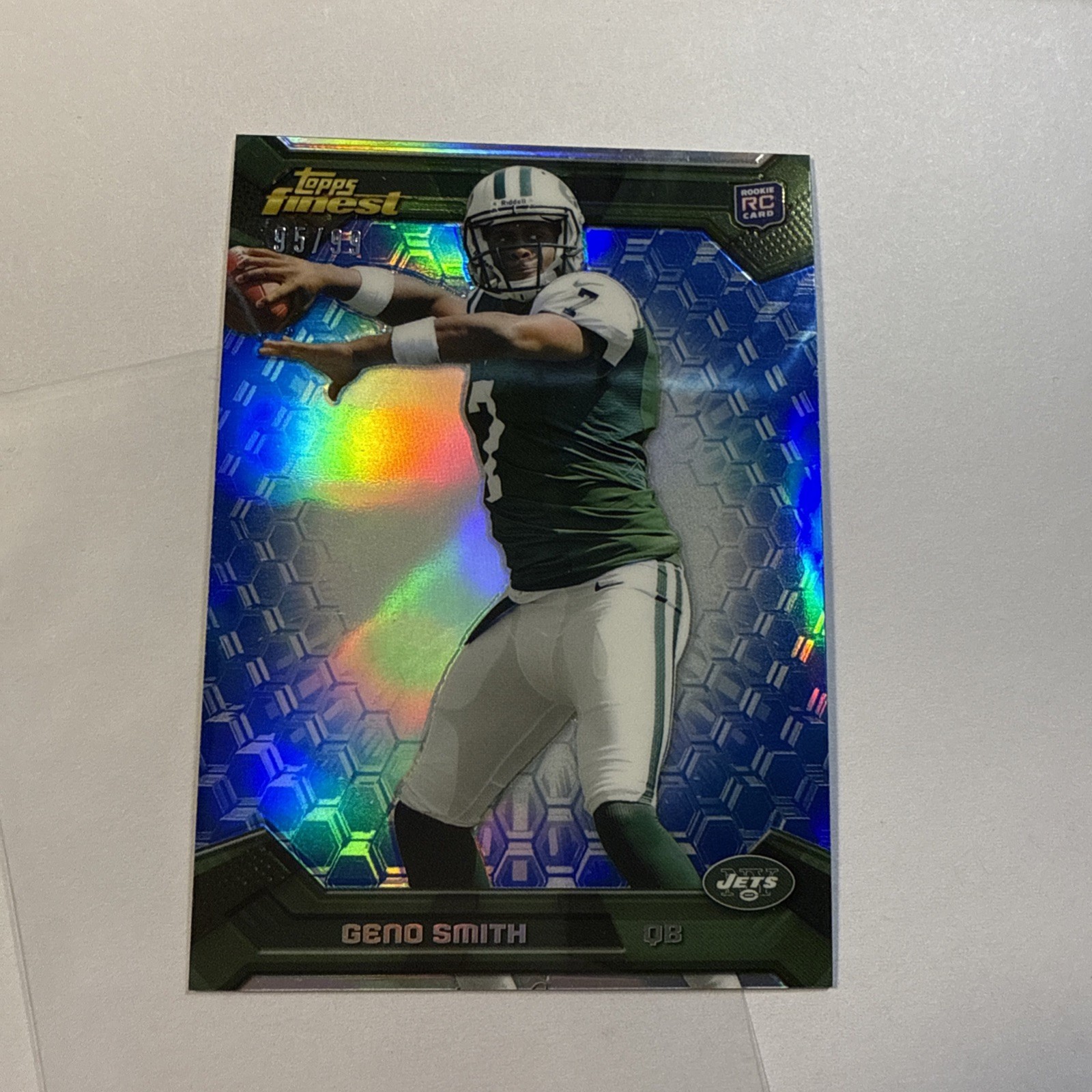 2013 Topps Finest Geno Smith #/99 Blue Refractor Rookie RC #146 Football