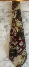 Rivetz of Boston silk Necktie VINTAGE convent Garden Made In USA Vintage