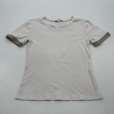 Zara T-Shirt Women M dium White Solid   27648