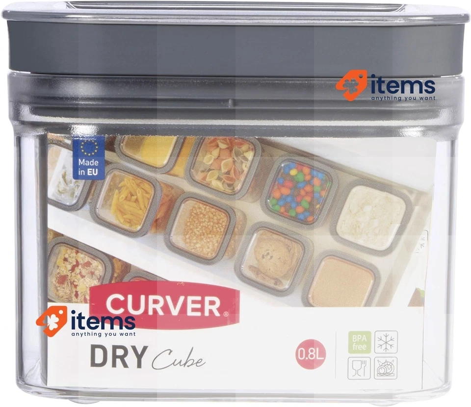 CURVER Seco Cubo Cuadrado Bote 12X12X10 Gris 8Lt 12X12X10H Transparente/Gris - Imagen 2 de 4