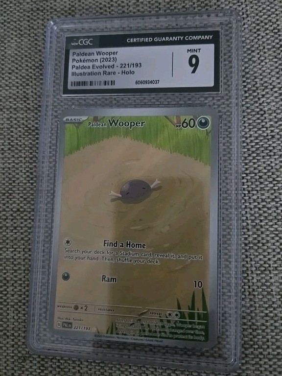 Pokémon TCG Paldean Wooper Scarlet & Violet Paldea Evolved 221/193 CGC 9