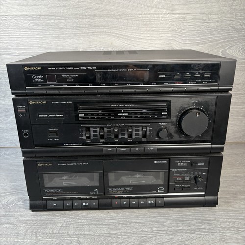 Hitachi HRD-MD40 Serie Musikanlage Tuner Verstärker Tape Deck Stack funktioniert