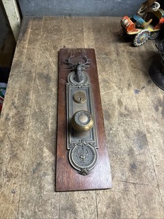 VTG Rare Russwin Elk Stag Escutcheon Back Plate Door Knob Hardware Store Display