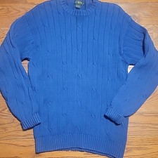 J Crew Size Med Cotton Men Cable Knit Sweater