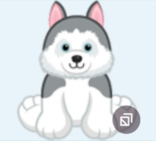 Husky siberiano Webkinz RARO RETIRADO gris blanco perro cachorro lobo código virtual msgd