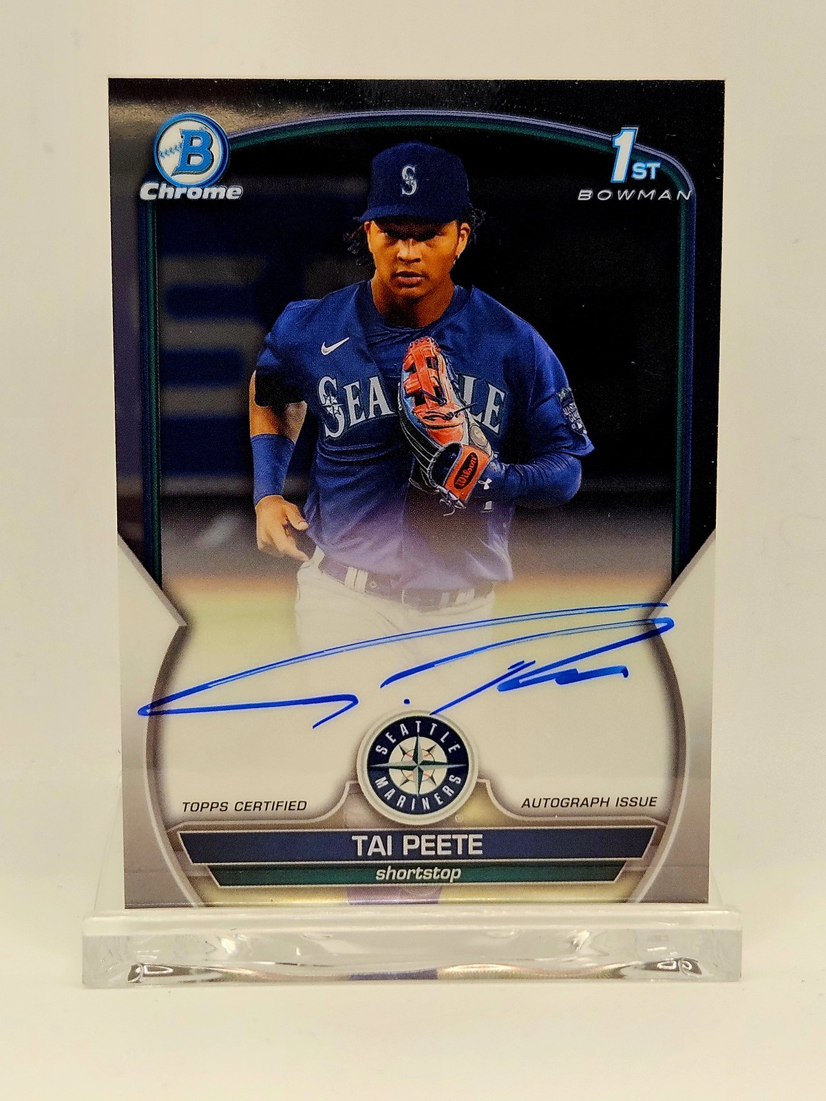 2023 Bowman Draft Chrome Prospect Tai Peete 1st Auto Mariners