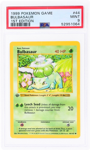 1999 Pokemon Base Set Bulbasaur 1st Edition #44 PSA 9