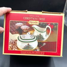 Spode Christmas Tree Sugar Bowl Creamer Set XT1650-X 8 Oz Original Box