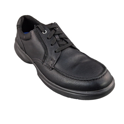 Clarks Bradley Vibe Mens Black Tumbled Leather Lace Up Comfort Casual Shoes 11 W