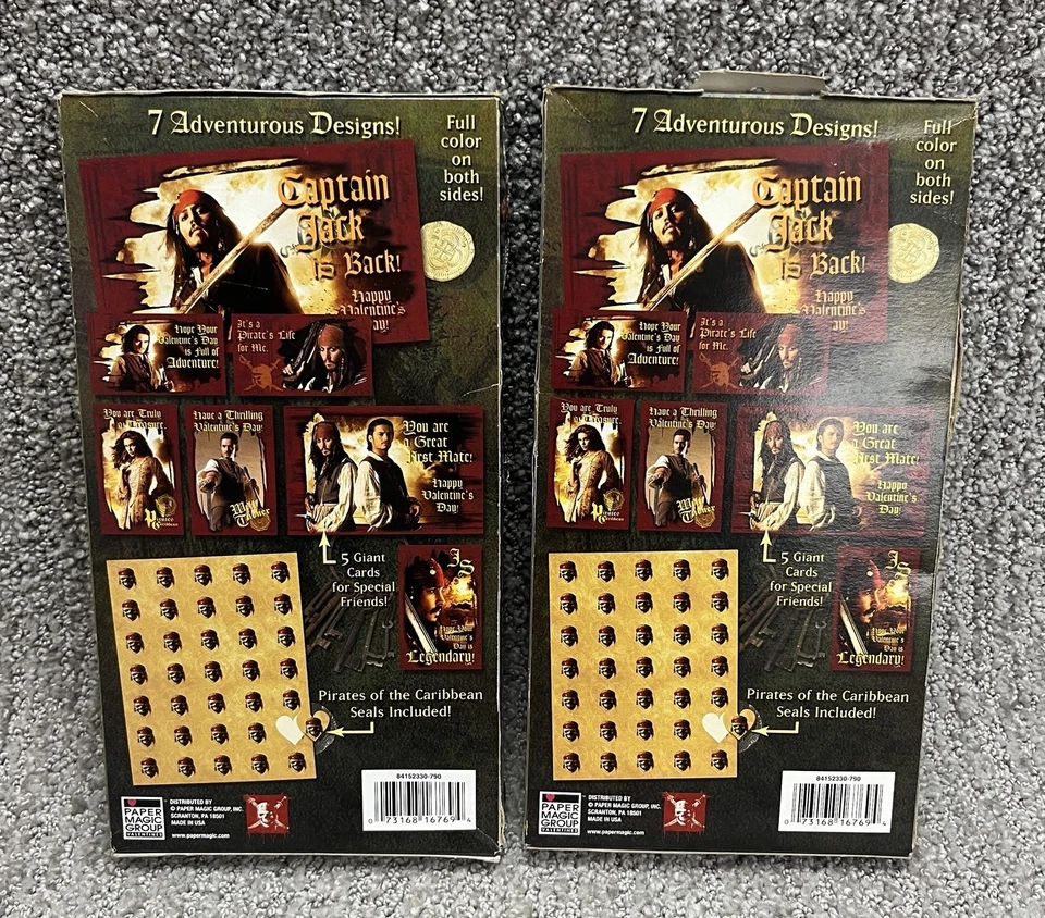 Pirates of the Caribbean Valentines Day Cards W/ Poster Dead Mans Chest 2 Packs - Image 2 of 4