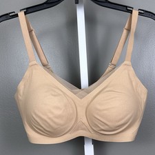 Honeylove CrossOver Bra Size Medium 36B/C Removable Pads Cross Over Sand Beige