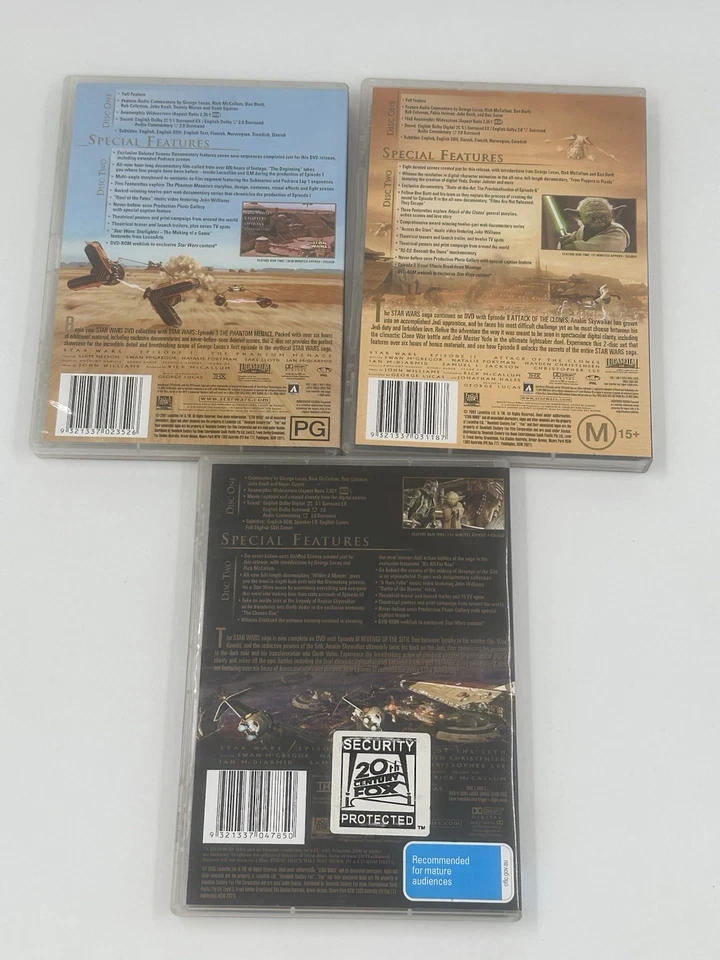 Star Wars Episodes 1-2-3 PAL Region 4 DVDs - image 2 of 3