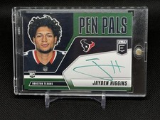 🔥2025 Elite Jayden Higgins Pen Pals On Card Auto RC Texans GREEN INK AUTO🔥