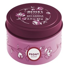 Mrs. Meyer's Clean Day Peony Soy Tin Candle – 12-Hour Burn, 2.9 oz
