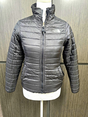 The North Face Girls Reversible Insulated Puffer Jacket Black Size M 10/12