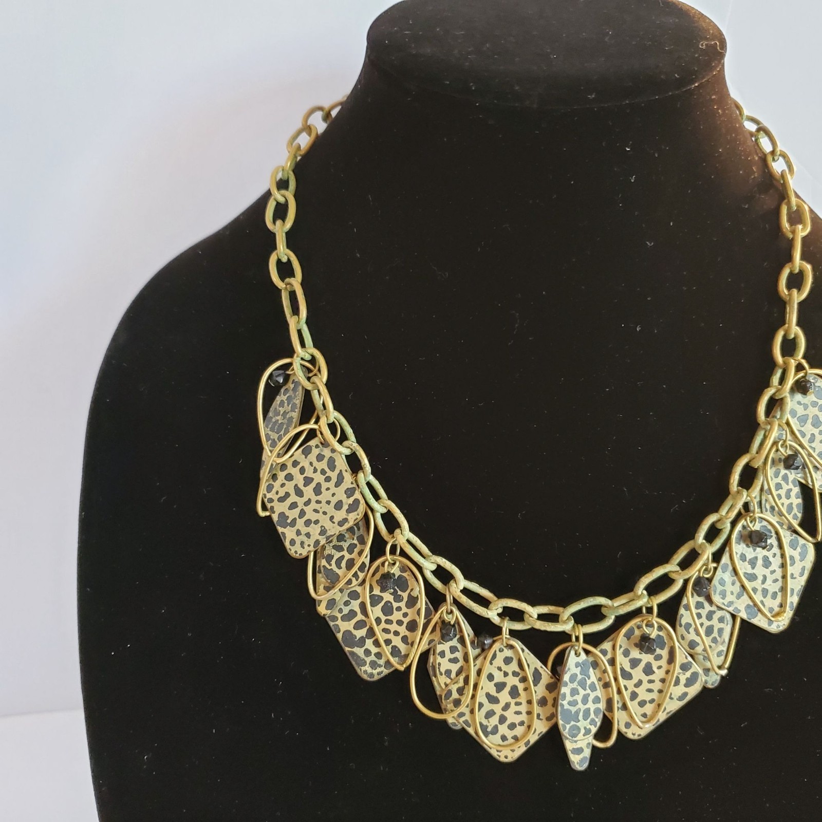 Multi-Layered Leopard Colored Necklace Squares & … - image 9