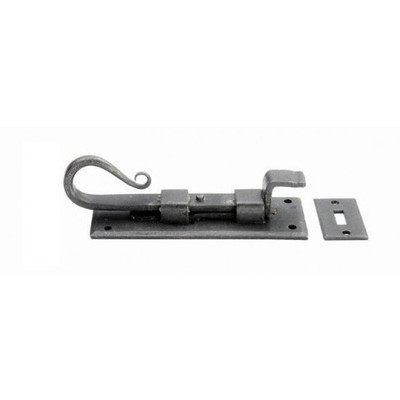 Türriegel handgeschmiedet Bienenwachsoptik Schmiedeeisen 4'' gekröpft BW5563A