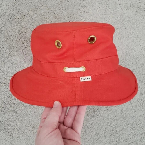 Tilley T1 Iconic Button Red Outdoors Hat Size 7 1/2 Large