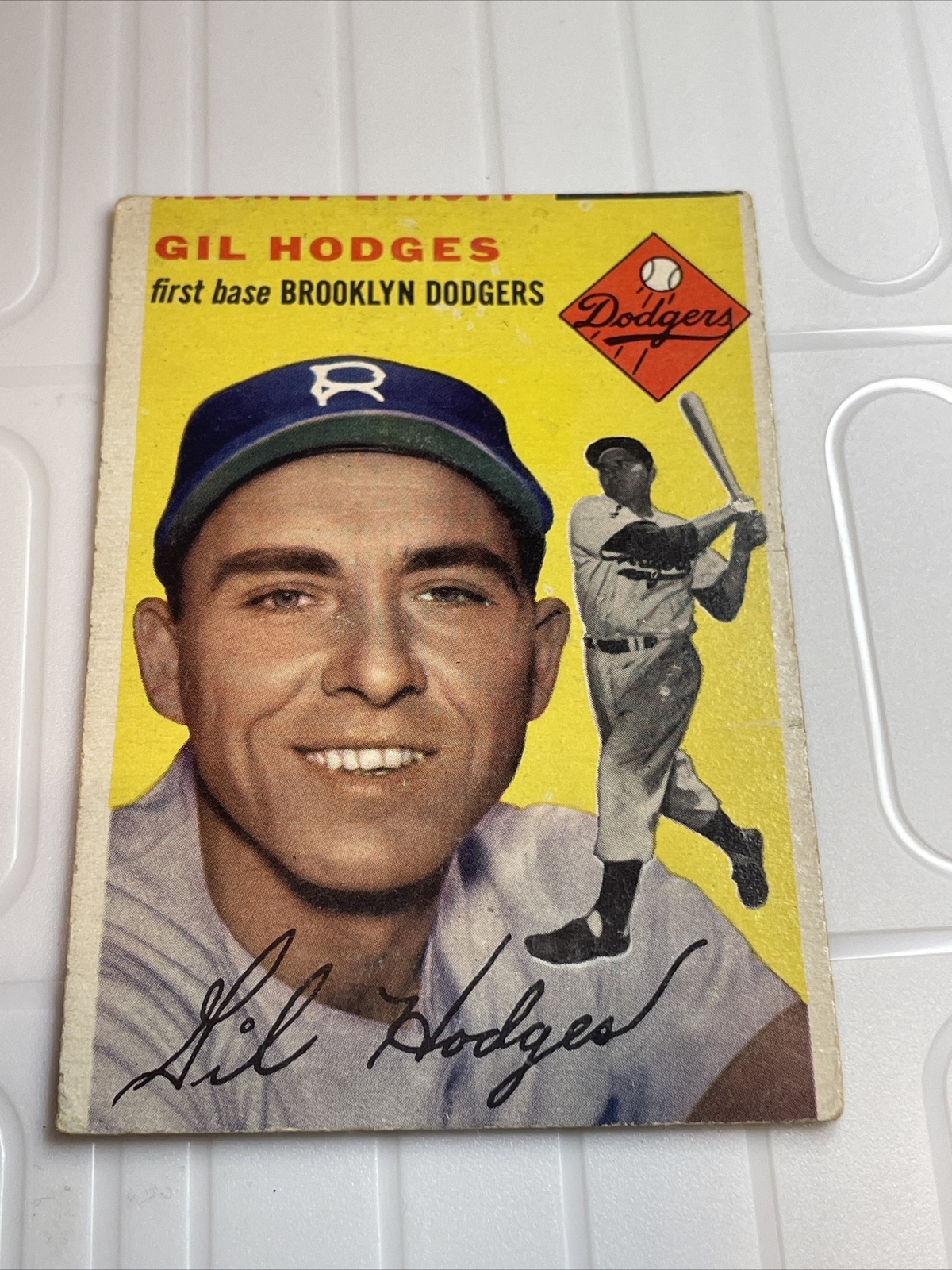 1954 TOPPS BASEBALL 102 GIL HODGEs Mis Cut eBay