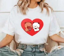 Cute Panda Bear Bubu Dudu T-shirt Couple Love Bubu and Dudu Panda Bears Shirt Lo