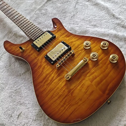 McCarty PRS Electric Guitar SE Custom Spalted Maple Top Vintage Sunburst 6String