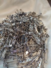Item101: 300 Pin Back Blanks Findings Approx. 2" Silver Tone
