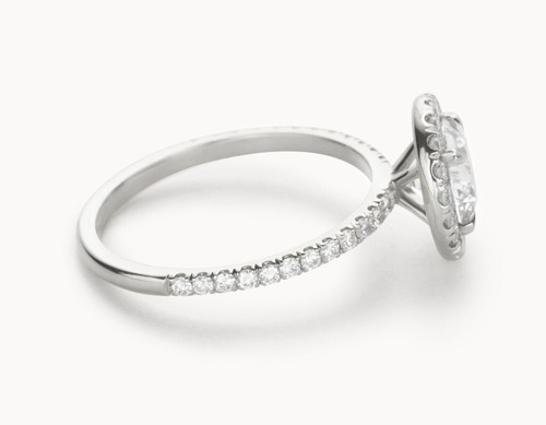 1.50 Ct Round Cut Lab Created Diamond Engagement Ring 14K Solid White Gold - Picture 7 of 9