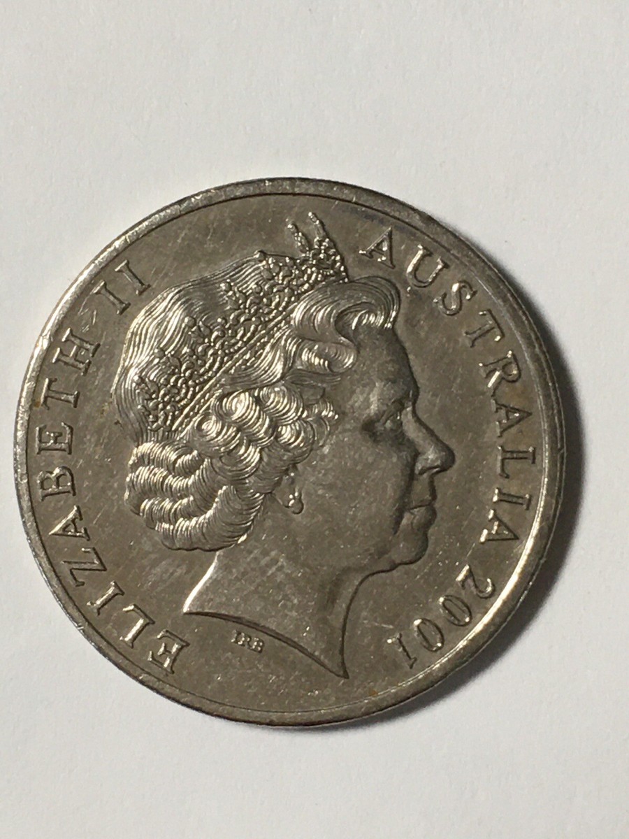 2001 Australian Queen Elizabeth II 20 Cents Coin Sir Donald
