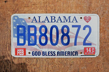 One or More - ALABAMA GOD BLESS AMERICA Graphic FLAG License Plate