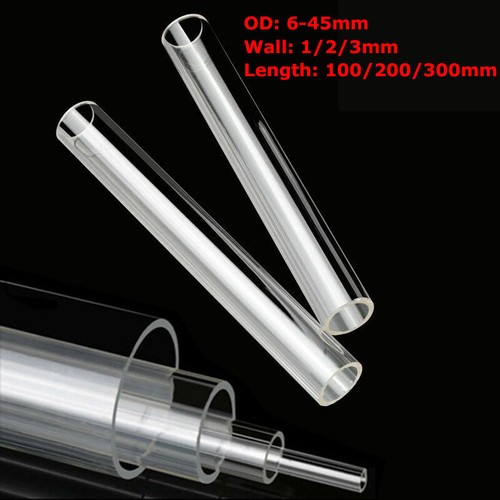 6mm45mm OD Clear Acrylic Pipe Plastic Tube 1/2/3mm Wall 100/200/300mm