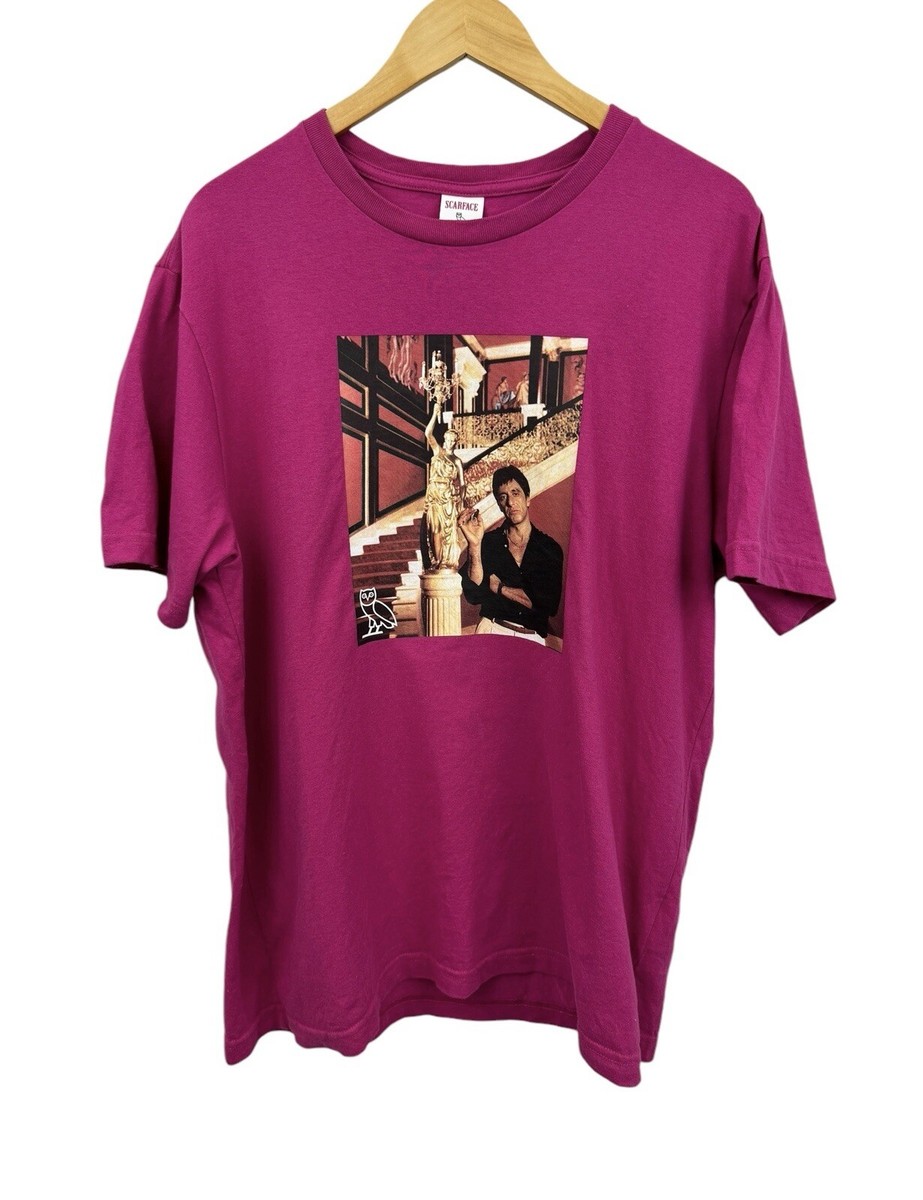 OVO Scarface Fuchsia Pink Drake Tony Montana T Shirt Sz L RARE | eBay