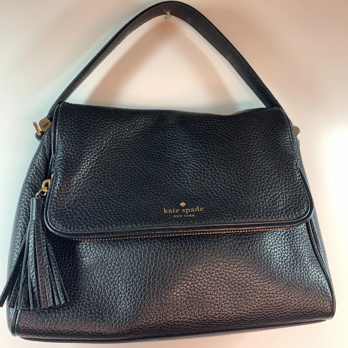 Kate Spade NY Cobble Hill Devin Pebbled Leather Fold over Top