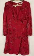 Madewell NWT Womens Hazelwood Wrap-Front Mini Dress Size 2 Red Poly New