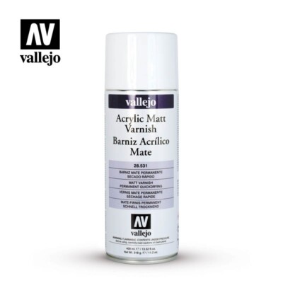 (3) Vallejo Matt Varnish Acrylic 400ml Spray Cans #28531~NEW in CAN