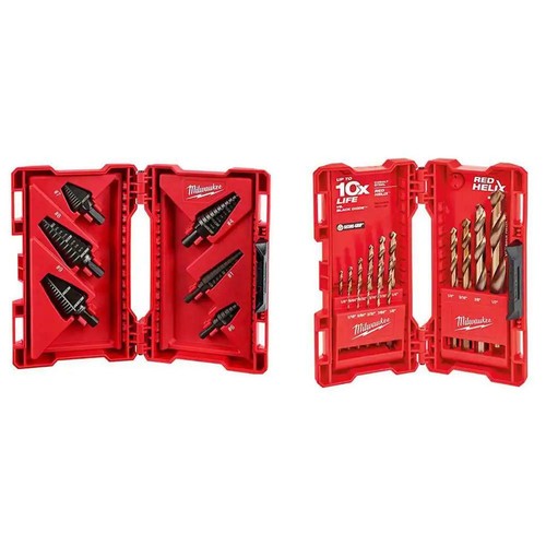 Milwaukee 4889922448892331 Black Oxide Step Drill Bit Set with Cobalt Drill Bit Set (21-Piece)