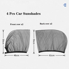 4PCS Car Side Window SunShades UV Protection Durable Mesh Cover Privacy Curtains