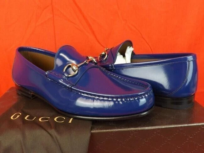 Mocassini Gucci 1953 Edizione Speciale Horsebit Royale Blu Pelle Liscia UOMO 12