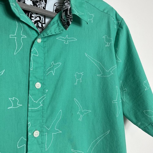Volcom Men’s Novelty Bird Print Button Up Shirt Size M - Picture 9 of 10