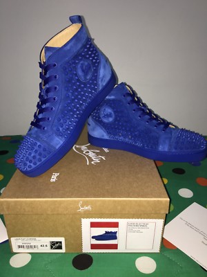 CHRISTIAN LOUBOUTIN Flat Supreme Men's Spikes Blue 42.5 EU NEW | eBay