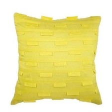 Pillow Cover Yellow 16"x16", Couch Decor Silk Solid Color - Yellow Ocean