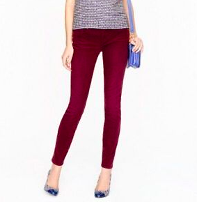 J. CREW Maroon Toothpick Corduroy Cord 
