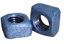5/8"-11 Galvanized Steel Square Nuts, Coarse Thread, 1" Wrench Size(25pcs)