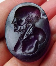 Camée intaille verre moulé Ancien 18e siècle cameo intaglio seal sceau antique