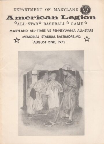 baseball American Legion all star program Baltimore Maryland Aug 2nd 1975 t4 - Picture 1 of 5