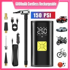 150 PSI Air Compressor Tire Inflator Fits Car Moto Bike Tires Air Pump Cordless