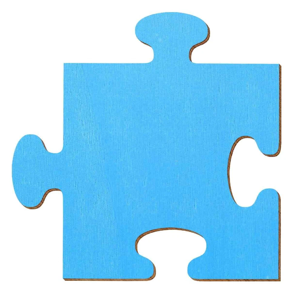 Hellblaues Holz Puzzle - Deko Zuschnitte Größenauswahl - Bild 1 von 1