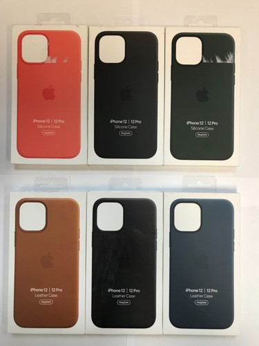 Original Apple Silikon Leder Case mit MagSafe für iPhone 12 Pro 12 6,1 Zoll