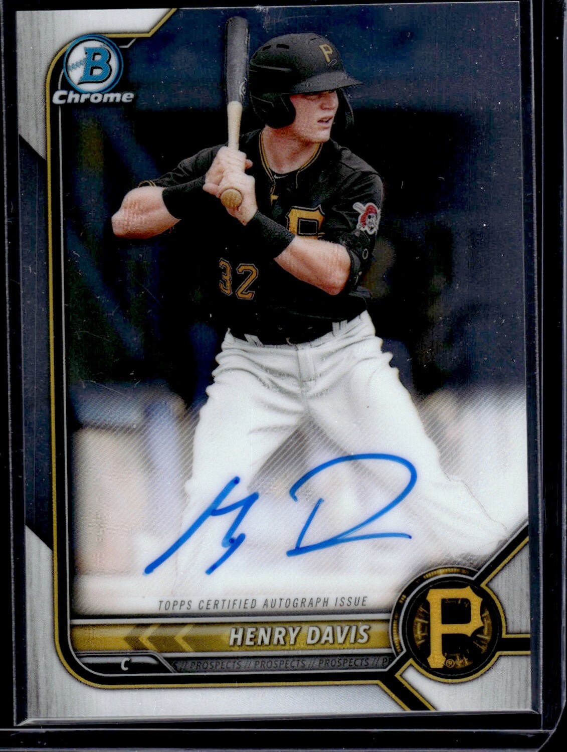 2022 Bowman Chrome Baseball Henry Davis PIRATES #CPA-HD Autograph