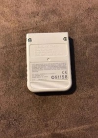 Official Sony Playstation 1 PS1 PSone White Memory Card! ~ Fast Ship! Authentic!