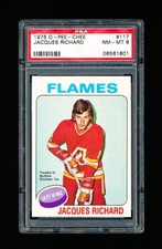 1975 OPC HOCKEY 117 JACQUES RICHARD PSA 8 NM-MINT FLAMES / SABRES